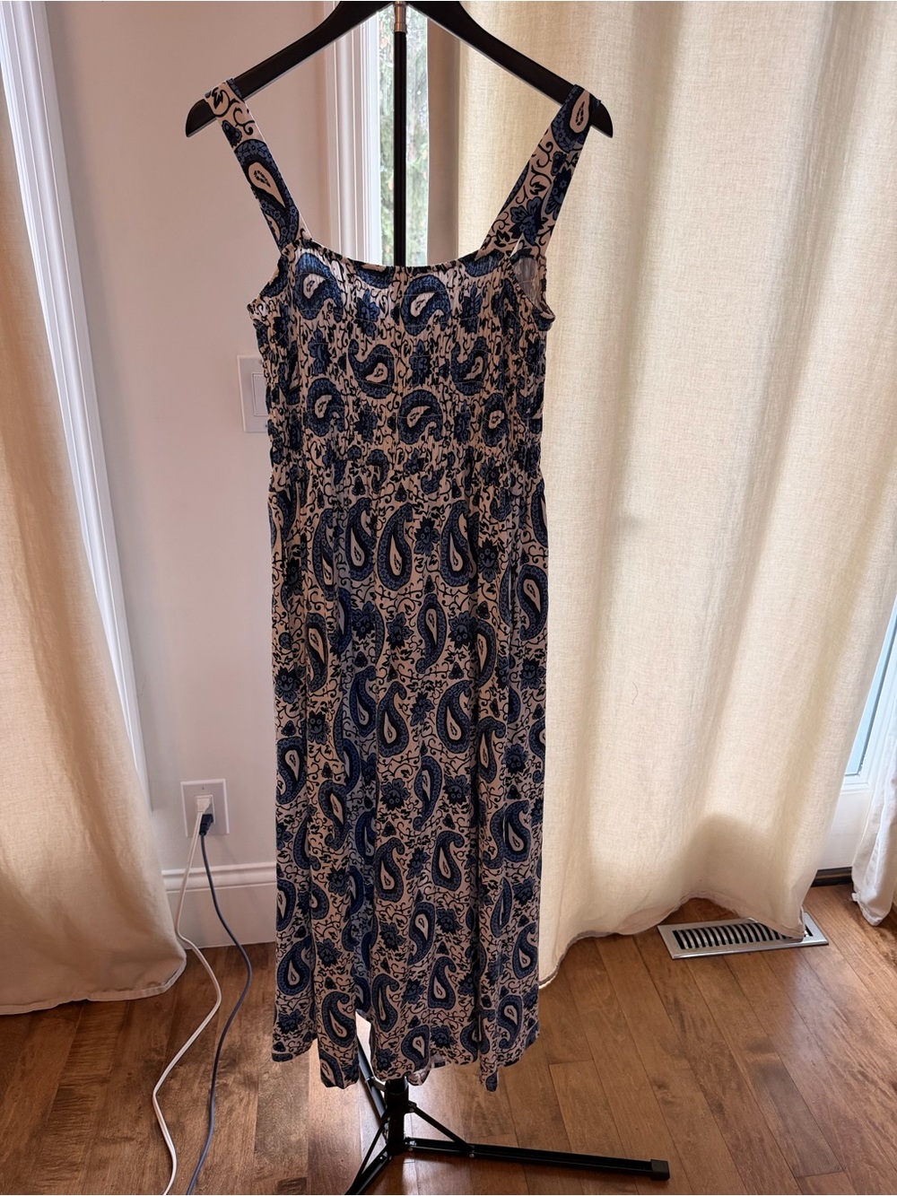 Boden Blue and White Paisley Maxi Dress